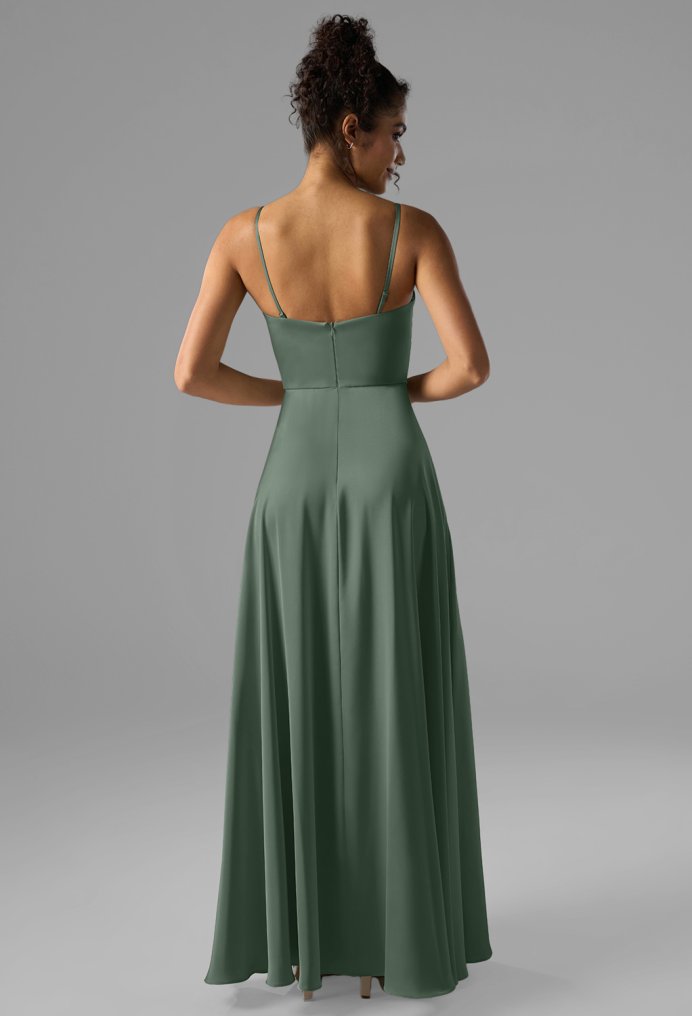 AW Rhiannon Dark Olive  Long Bridesmaid Dresses